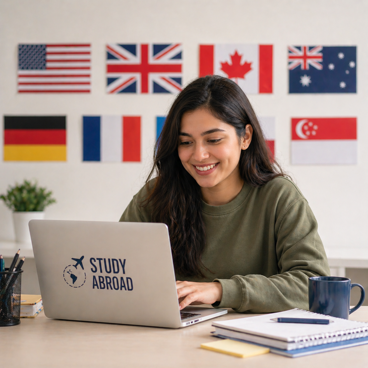 Student ready to study abroad
